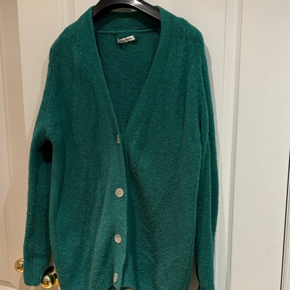 Oversized Green Cardigan Sweater - Picture 4 of 6